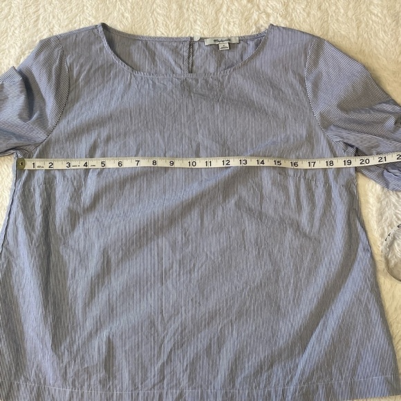 Madewell pinstripe bell sleeve cotton tunic - Picture 5 of 7